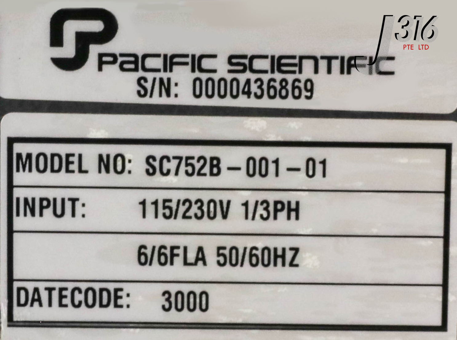 リクエスト 14899 PACIFIC SCIENTIFIC SC750 SERIES SERVO DRIVE,115/230V,1 - 3PH